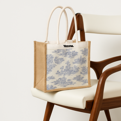 Sac toile de Jouy bleue – Collection Bleu Royale