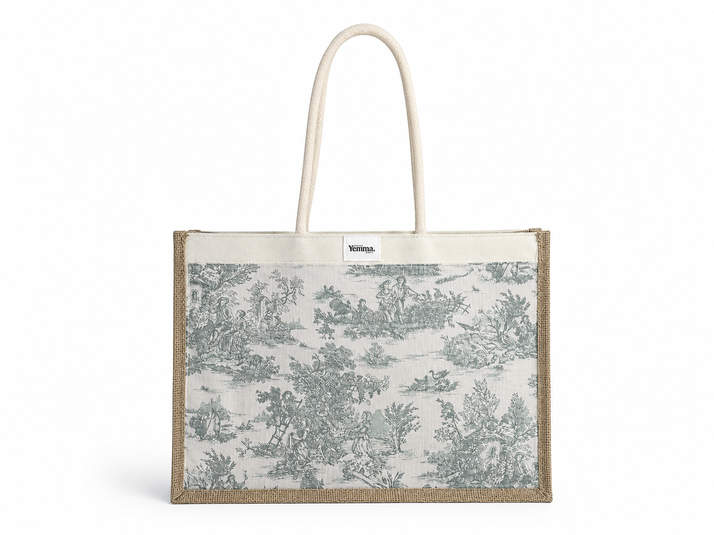 Grand Cabas Toile Vert