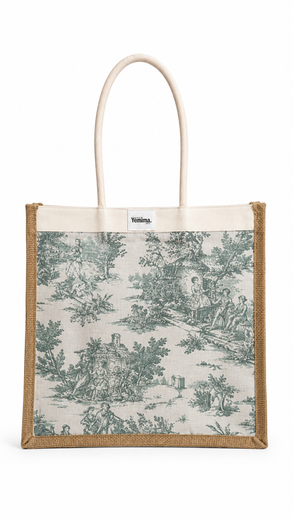 Petit Cabas Toile Vert