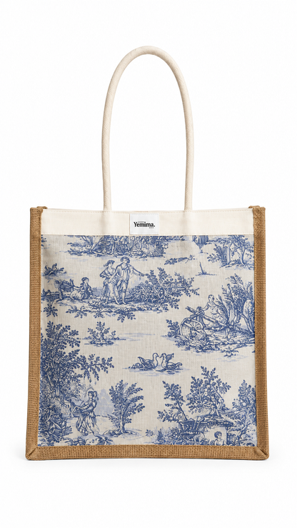 Petit Cabas Toile Bleu