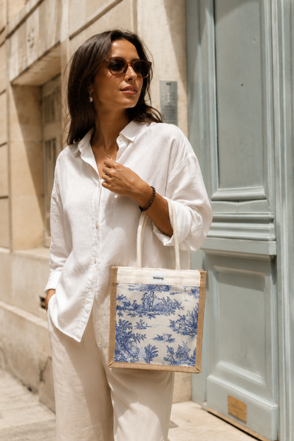 Petit Cabas Toile Bleu
