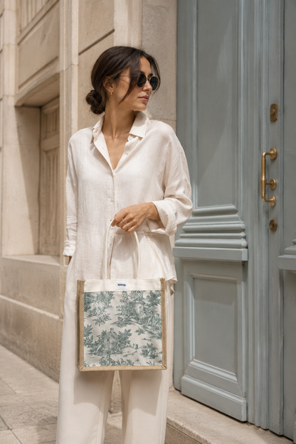Petit Cabas Toile Vert