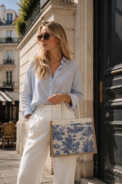Grand Cabas Toile Bleu