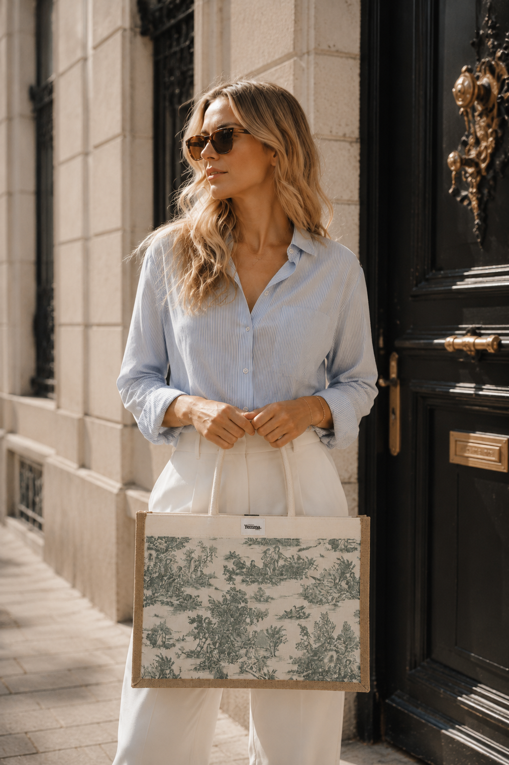 Grand Cabas Toile Vert