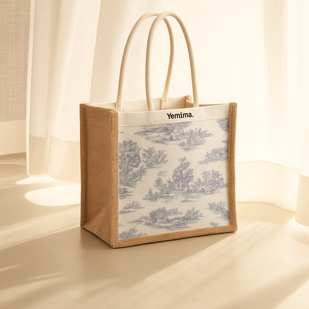 Sac toile de Jouy bleue – Collection Bleu Royale