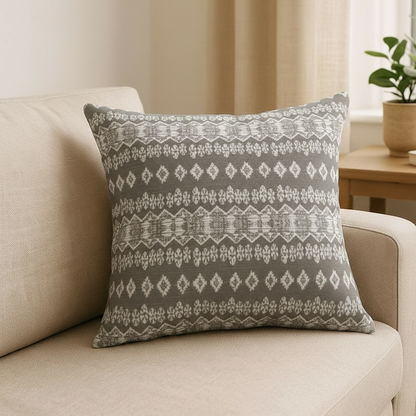 Housse de coussin gris