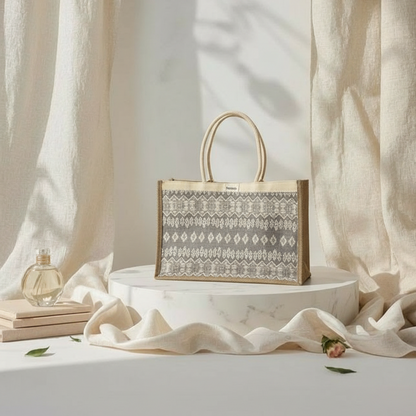 Grand Cabas jacquard Gris