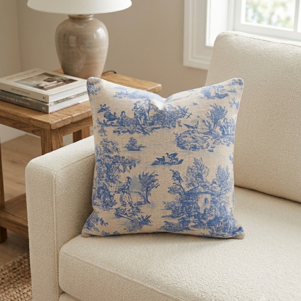 Housse de coussin Bleu
